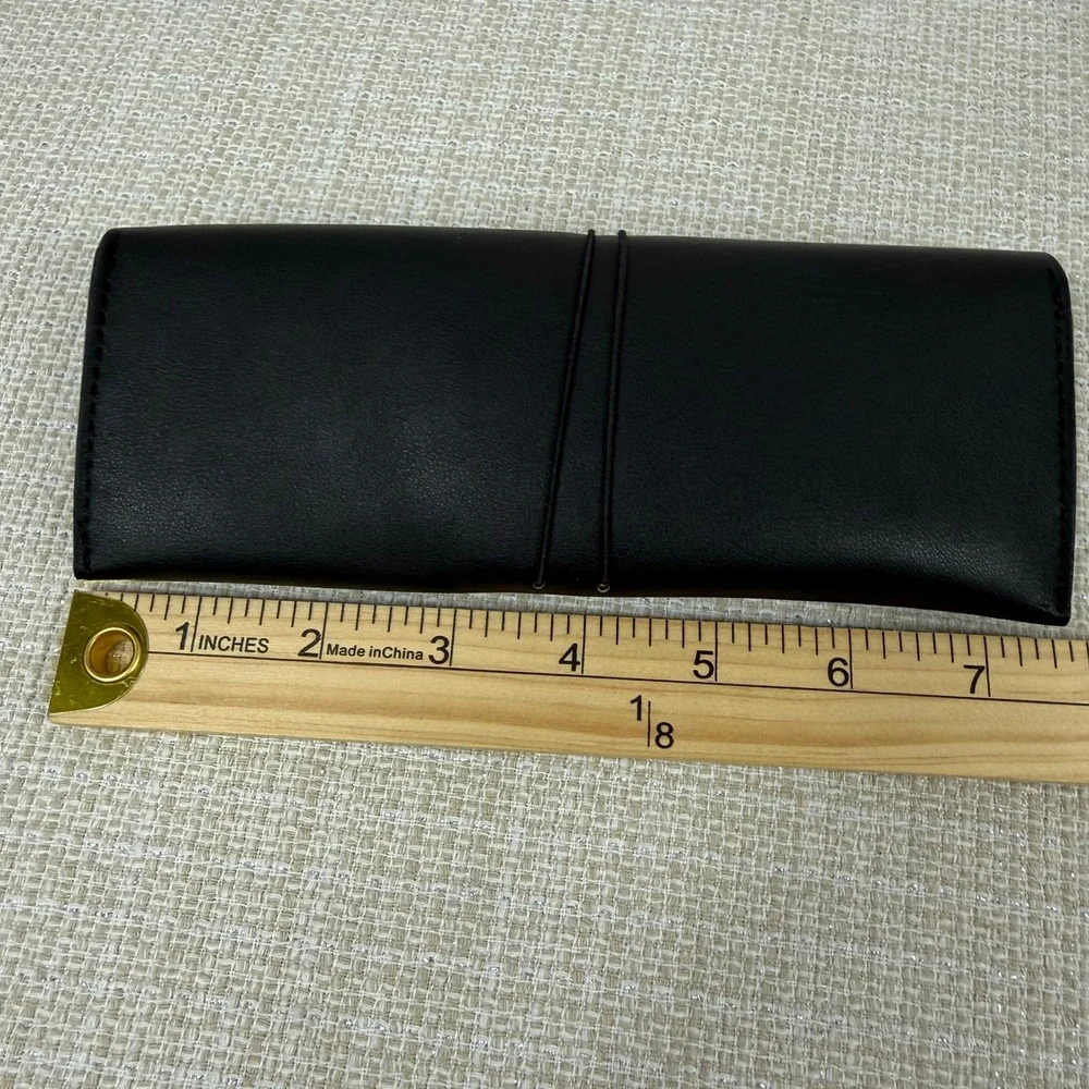 Ted‎ Baker London Black Soft Shell Fold Over Wrap Closure Case